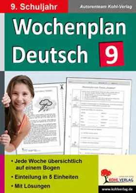 Wochenplan Deutsch / Klasse 9 | Buch | 978-3-96040-149-0 | www2.sack.de