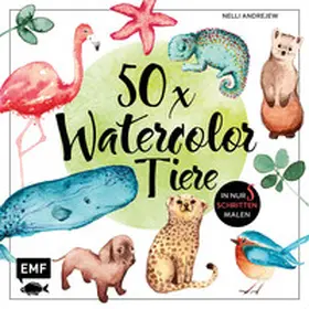Andrejew |  50 x Watercolor Tiere | Buch |  Sack Fachmedien