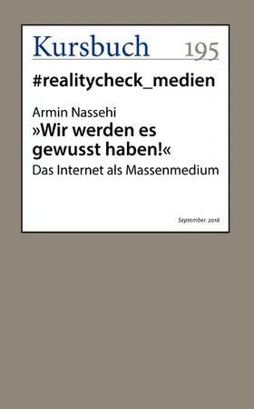 Nassehi | "Wir werden es gewusst haben!" | E-Book | sack.de