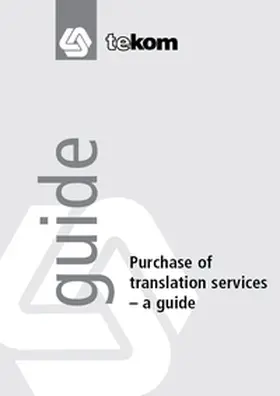 Kraus / Schmitz / Wallberg |  Purchase of translation services - A guide | Buch |  Sack Fachmedien