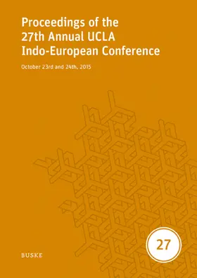Goldstein / Jamison / Vine |  Proceedings of the 27th Annual UCLA Indo-European Conference | eBook | Sack Fachmedien
