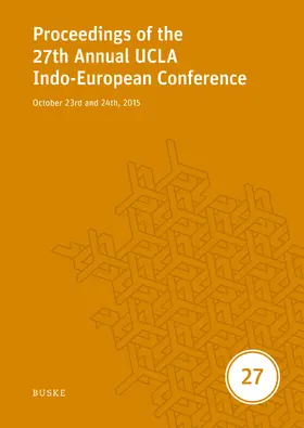Goldstein / Jamison / Vine |  Proceedings of the 27th Annual UCLA Indo-European Conference | Buch |  Sack Fachmedien