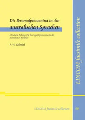 Schmidt |  Die Personalpronomina in den australischen Sprachen | Buch |  Sack Fachmedien