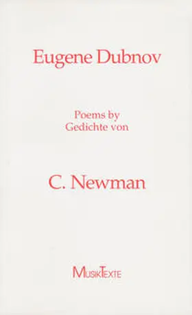 Newman / Gronemeyer / Oehlschlägel |  Eugene Dubnov | Buch |  Sack Fachmedien