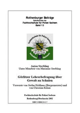 Sterbling |  Görlitzer Lehrerbefragung über Gewalt an Schulen | Buch |  Sack Fachmedien