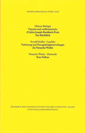 Böttiger / Stadler / Wodin |  Joseph-Breitbach-Preis 2022 | Buch |  Sack Fachmedien