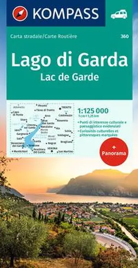  KOMPASS Autokarte Lago di Garda, Lac de Garde 1:125.000 | Sonstiges |  Sack Fachmedien