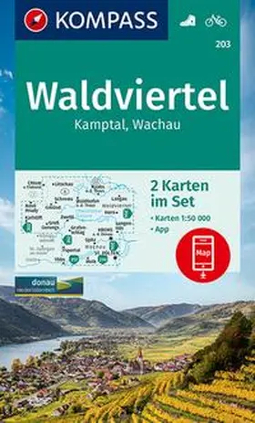  KOMPASS Wanderkarten-Set 203 Waldviertel, Kamptal, Wachau (2 Karten) 1:50.000 | Sonstiges |  Sack Fachmedien