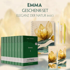 EasyOriginal Verlag / Austen |  Emma Geschenkset - 8 Bücher (Softcover + Audio-Online) + Eleganz der Natur Schreibset Basics | Buch |  Sack Fachmedien