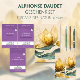 EasyOriginal Verlag / Daudet |  Alphonse Daudet Geschenkset - 3 Bücher (mit Audio-Online) + Eleganz der Natur Schreibset Premium | Buch |  Sack Fachmedien