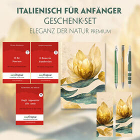 EasyOriginal Verlag / Gozzano / de Amicis |  Italienisch für Anfänger Geschenkset - 3 Bücher (mit Audio-Online) + Eleganz der Natur Schreibset Premium | Buch |  Sack Fachmedien