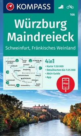  KOMPASS Wanderkarte 166 Würzburg, Maindreieck, Schweinfurt, Fränkisches Weinland 1:50.000 | Sonstiges |  Sack Fachmedien