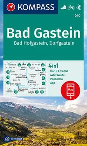  KOMPASS Wanderkarte 040 Bad Gastein, Bad Hofgastein, Dorfgastein 1:35.000 | Sonstiges |  Sack Fachmedien
