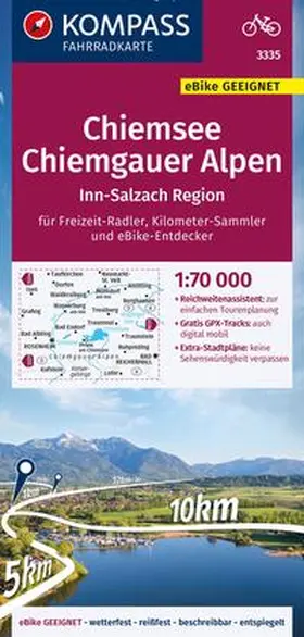  KOMPASS Fahrradkarte 3335 Chiemsee - Chiemgauer Alpen 1:70.000 | Sonstiges |  Sack Fachmedien