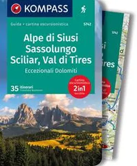 Baumann |  KOMPASS guida escursionistica Alpe di Siusi, Sassolungo, Sciliar, Catinaccio, 35 itinerari | Buch |  Sack Fachmedien