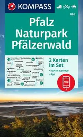  KOMPASS Wanderkarten-Set 826 Pfalz, Naturpark Pfälzerwald (2 Karten) 1:50.000 | Sonstiges |  Sack Fachmedien