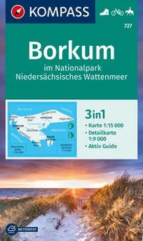  KOMPASS Wanderkarte 727 Borkum im Nationalpark Niedersächsisches Wattenmeer 1:15.000 | Sonstiges |  Sack Fachmedien
