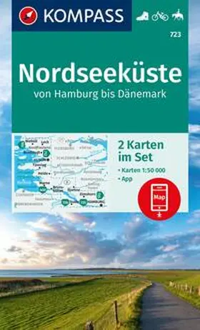  KOMPASS Wanderkarten-Set 723 Nordseeküste von Hamburg bis Dänemark (2 Karten) 1:50.000 | Sonstiges |  Sack Fachmedien