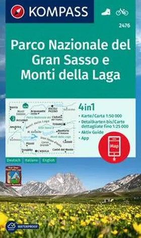  KOMPASS Wanderkarte 2476 Parco Nazionale del Gran Sasso e Monti della Laga 1:50.000 | Sonstiges |  Sack Fachmedien