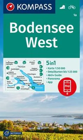  KOMPASS Wanderkarte 1a Bodensee West 1:50.000 | Sonstiges |  Sack Fachmedien
