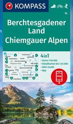  KOMPASS Wanderkarte 14 Berchtesgadener Land, Chiemgauer Alpen 1:50.000 | Sonstiges |  Sack Fachmedien