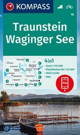  KOMPASS Wanderkarte 16 Traunstein, Waginger See 1:50.000 | Sonstiges |  Sack Fachmedien
