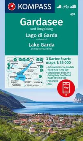  KOMPASS Wanderkarten-Set 697 Gardasee und Umgebung - Lake Garda and its surroundings - Lago di Garda e dintorni (3 Karten) 1:35.000 | Sonstiges |  Sack Fachmedien