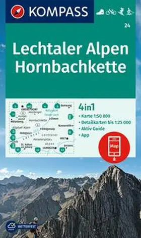  KOMPASS Wanderkarte 24 Lechtaler Alpen, Hornbachkette 1:50.000 | Sonstiges |  Sack Fachmedien