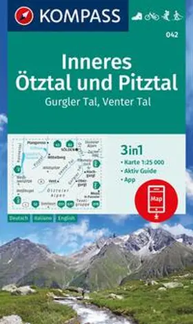  KOMPASS Wanderkarte 042 Inneres Ötztal und Pitztal, Gurgler Tal, Venter Tal 1:25.000 | Sonstiges |  Sack Fachmedien