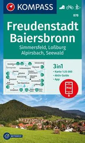  KOMPASS Wanderkarte 878 Freudenstadt, Baiersbronn, Simmersfeld, Loßburg, Alpirsbach 1:25.000 | Sonstiges |  Sack Fachmedien