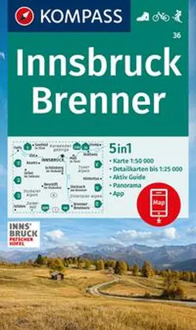  KOMPASS Wanderkarte 36 Innsbruck, Brenner 1:50.000 | Sonstiges |  Sack Fachmedien