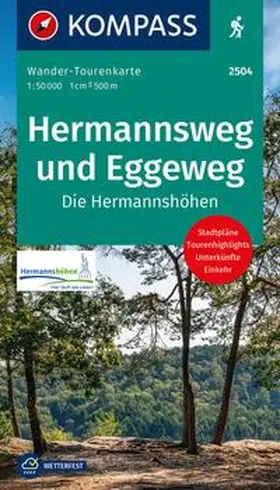  KOMPASS Wander-Tourenkarte Hermannsweg und Eggeweg, Die Hermannshöhen 1:50.000 | Sonstiges |  Sack Fachmedien