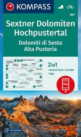  KOMPASS Wanderkarte 657 Sextner Dolomiten, Hochpustertal / Dolomiti di Sesto, Alta Pusteria 1:25.000 | Sonstiges |  Sack Fachmedien