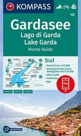  KOMPASS Wanderkarte 102 Gardasee, Lago di Garda, Lake Garda, Monte Baldo 1:50.000 | Sonstiges |  Sack Fachmedien