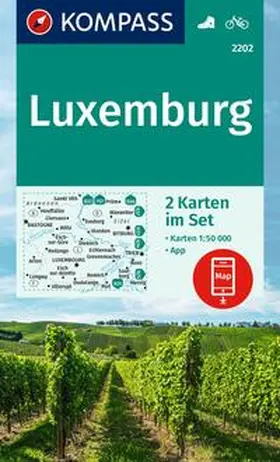  KOMPASS Wanderkarten-Set 2202 Luxemburg (2 Karten) 1:50.000 | Sonstiges |  Sack Fachmedien