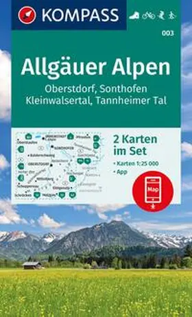  KOMPASS Wanderkarten-Set 003 Allgäuer Alpen, Oberstdorf, Sonthofen, Kleinwalsertal, Tannheimer Tal (2 Karten) 1:25.000 | Sonstiges |  Sack Fachmedien