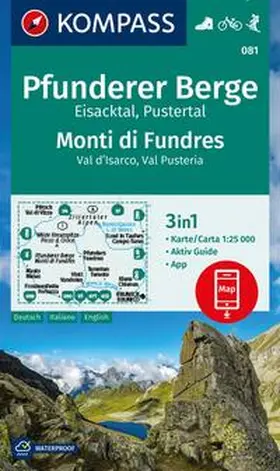  KOMPASS Wanderkarte 081 Pfunderer Berge/Monti di Fundres 1:25.000 | Sonstiges |  Sack Fachmedien