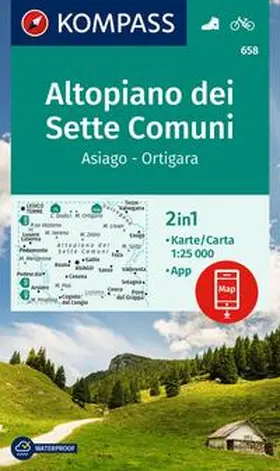  KOMPASS Wanderkarte 658 Altopiano dei Sette Comuni, Asiago - Ortigara 1:25.000 | Sonstiges |  Sack Fachmedien