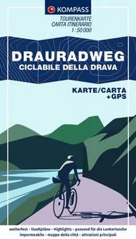  KOMPASS Fahrrad-Tourenkarte Drauradweg - Ciclabile della Drava 1:50.000 | Loseblattwerk |  Sack Fachmedien