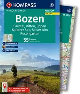 Baumann |  KOMPASS Wanderführer Bozen, Sarntal, Ritten, Eppan, Kalterer See, Seiser Alm, Rosengarten, 55 Touren mit Extra-Tourenkarte | Buch |  Sack Fachmedien