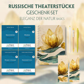 EasyOriginal Verlag / Tschechow / Puschkin |  Russische Theaterstücke Geschenkset - 4 Bücher (mit Audio-Online) + Eleganz der Natur Schreibset Basics | Buch |  Sack Fachmedien