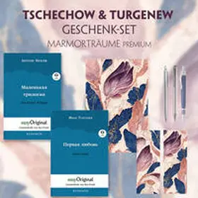 EasyOriginal Verlag / Tschechow / Turgenew |  Tschechow & Turgenew Geschenkset - 2 Bücher (Softcover mit Audio-Online) + Marmorträume Schreibset Premium | Buch |  Sack Fachmedien