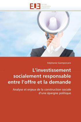 Giamporcaro-S |  L Investissement Socialement Responsable Entre L Offre Et La Demande | Buch |  Sack Fachmedien