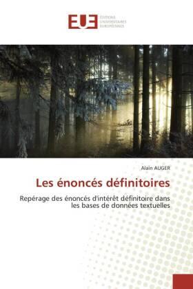 Auger |  Les énoncés définitoires | Buch |  Sack Fachmedien