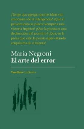 Negroni |  El arte del error | eBook | Sack Fachmedien