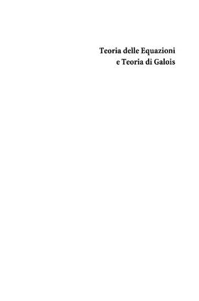 Gabelli |  Teoria delle Equazioni e Teoria di Galois | eBook | Sack Fachmedien