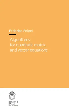 Poloni |  Algorithms for Quadratic Matrix and Vector Equations | Buch |  Sack Fachmedien
