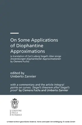 Zannier | On Some Applications of Diophantine Approximations | E-Book | sack.de