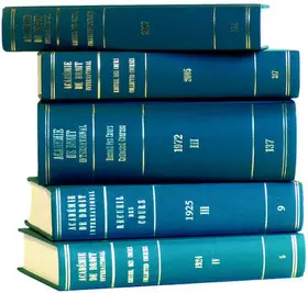Académie de Droit International de la Ha |  Recueil des cours, Collected Courses, Tome/Volume 327 (2007) | Buch |  Sack Fachmedien