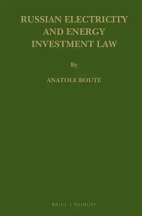 Boute |  Russian Electricity and Energy Investment Law | Buch |  Sack Fachmedien